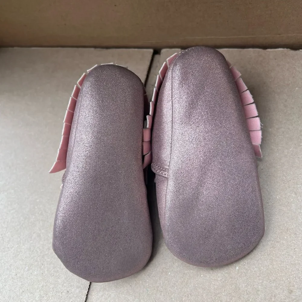 Pink Glitter Baby Moccasins size 9-12 months